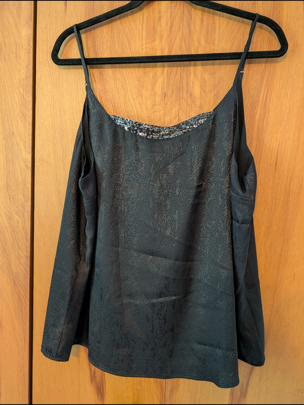 Maurices Black Camisole with Sequin Trim Sz XXL